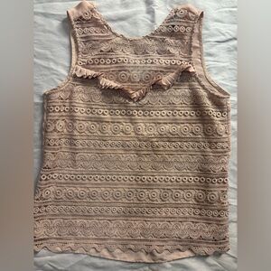 Lace Detail Sleeveless Blouse - Pink